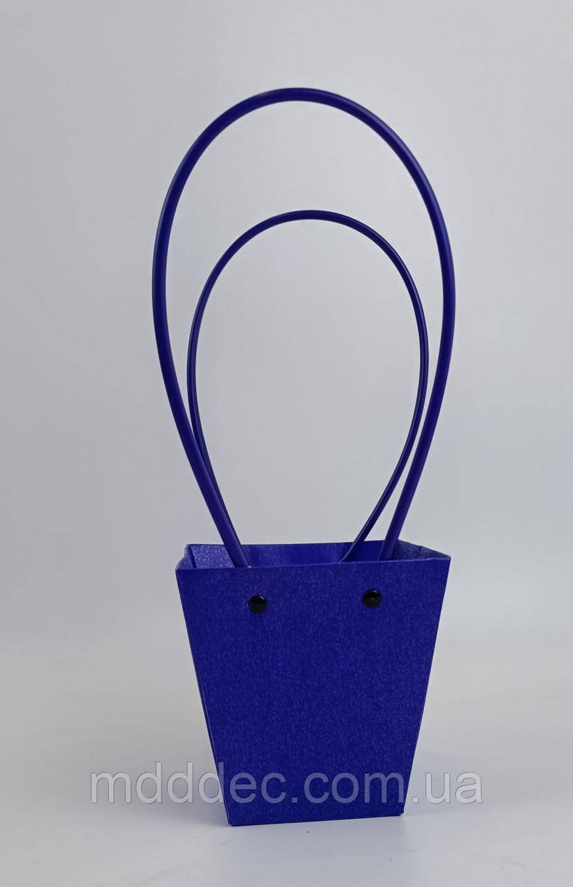 Подарункове паковання, сумка для букета Синя кольорова ручка