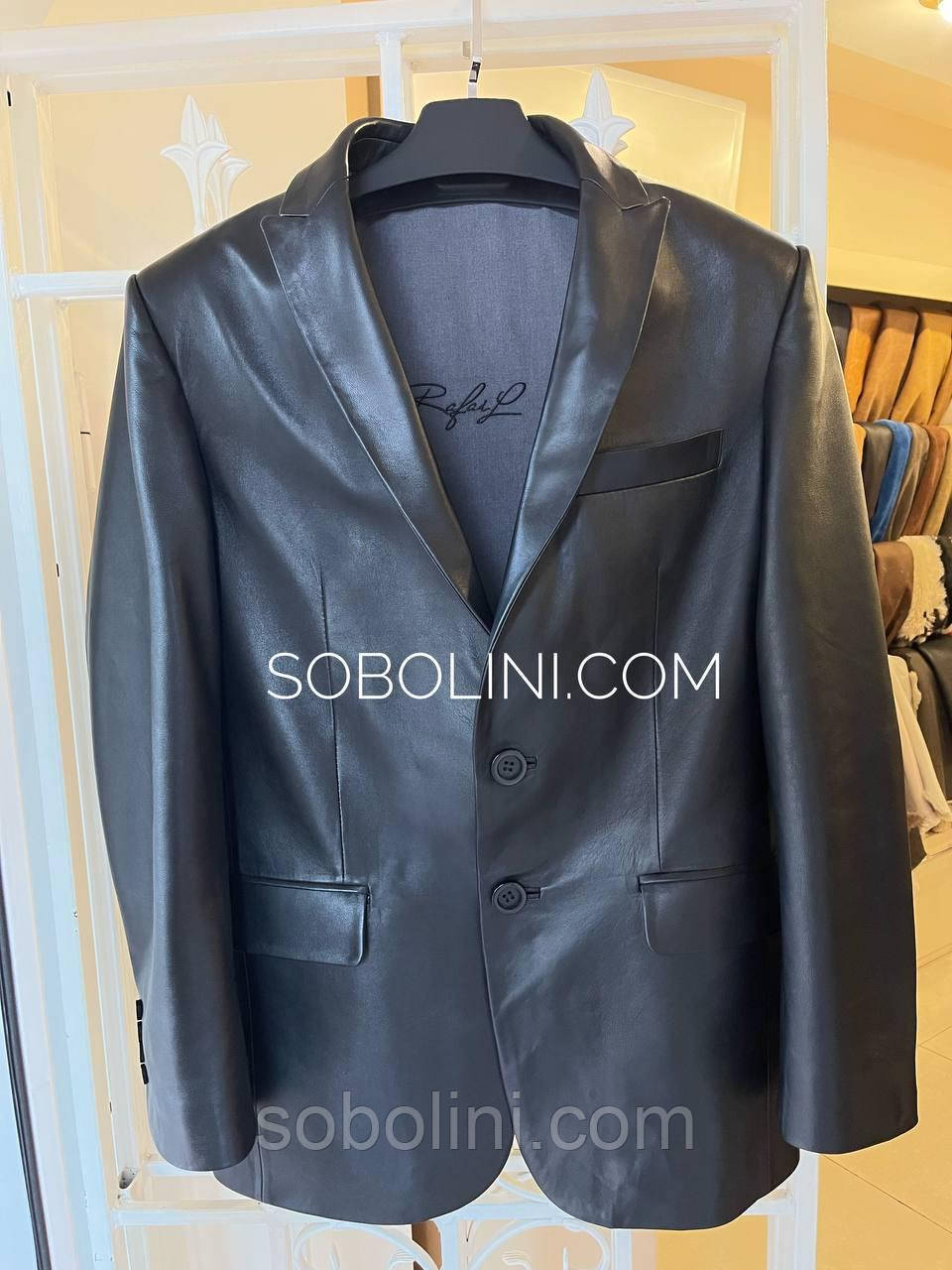 Піджак чоловічий із гладкої шкіри, фото 1