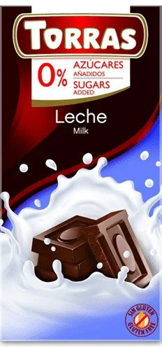 Молочний шоколад без цукру та глютену Torras Leche milk 75 г