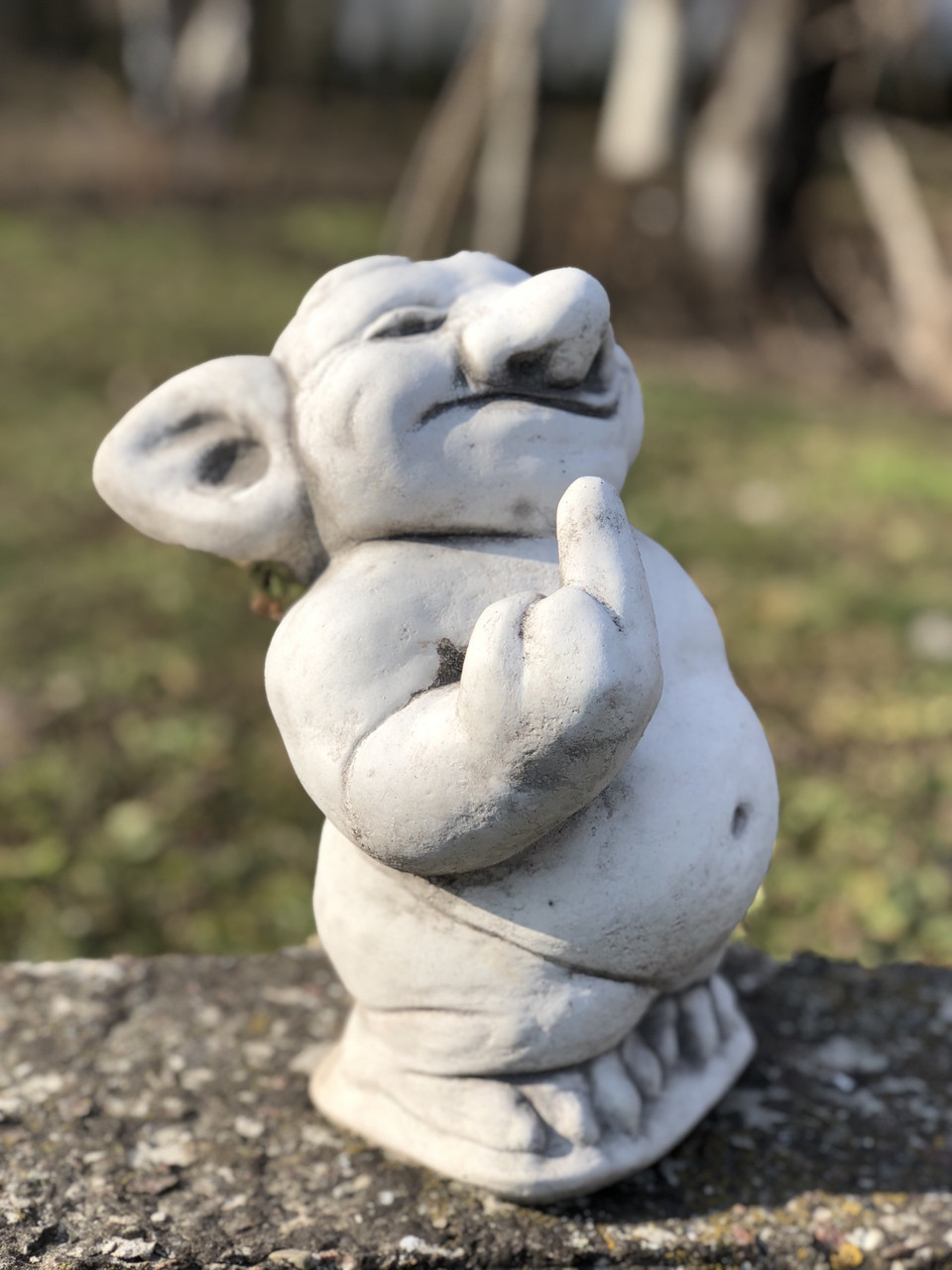 Садова фігура, скульптура, статуетка Троль Troll для декору виготовлена ​​з цементу, ручної роботи 24 см