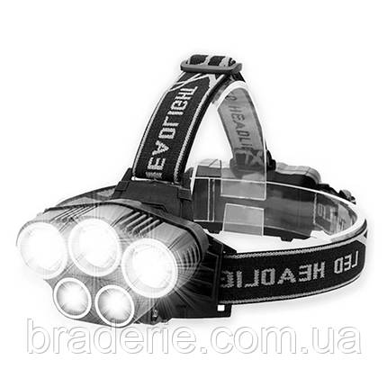 Ліхтар налобний SL85-3XPE+2COB (White+Red), з датчиком руху ЗП Type-C, фото 1