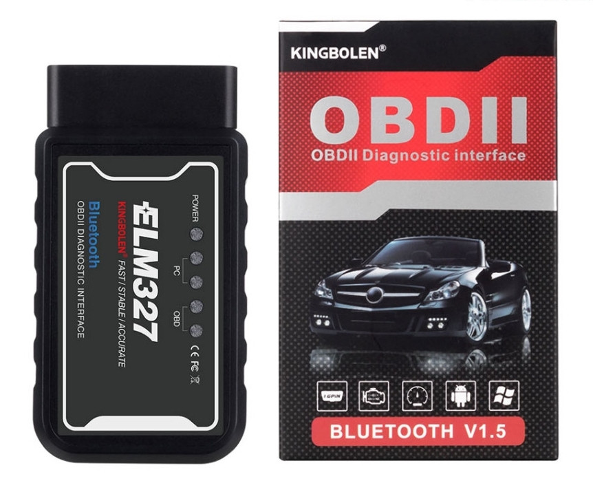 Автосканер KINGBOLEN ELM327 OBD-II (OBD2) Bluetooth-адаптер для діагностики PIC18F25K80 FW V1.5 Full