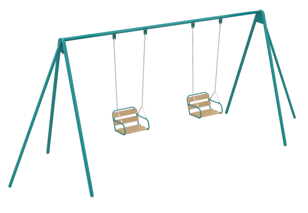 Гойдалки вуличні Океан двомісні сидіння W1 каркас метал блакитний (Kidigo ТМ)