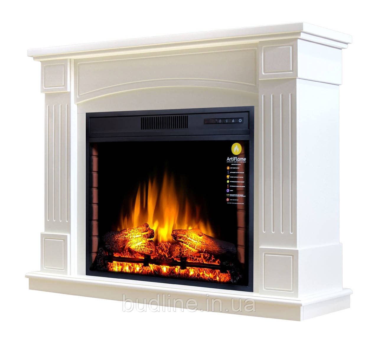 Камінокомплект ArtiFlame BOSTON AF28S БІЛИЙ ДУБ (зі звуком)