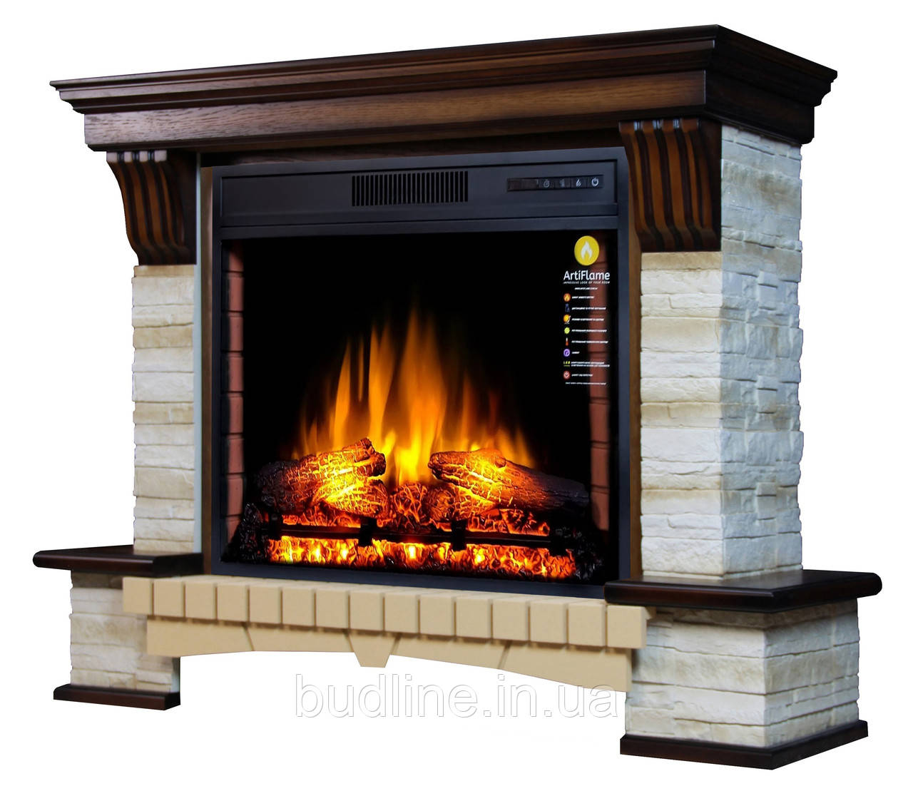 Камінокомплект ArtiFlame STONE MONTEBELLO AF28S ДУБ АНТИК (зі звуком)