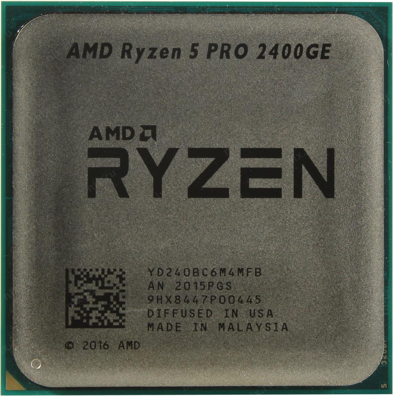 Процессор AMD Ryzen 5 2400GE 3.2GHz/4M (YD2400C6M4MFB) sAM4, tray Процессор AMD Ryzen 5 2400GE 3.2GHz/4M (YD2400C6M4MFB) sAM4, tray