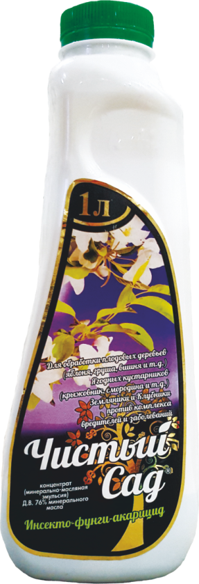 Захист дерев навесні від шкідників -Чистий Сад 1л (Препарат 30-В, концентрат масляної емульсії 72%)