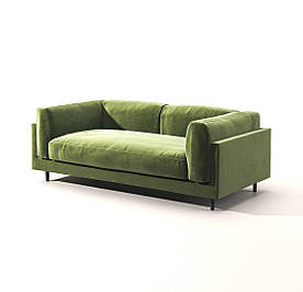 М'який диван в офіс прямий тримісний MeBelle COLLIE 2 м зелений велюр у вітальню, передпокій, класика модерн