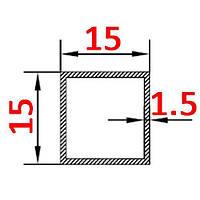 Алюминиевая труба квадратная 15х15х1.5 без покрытия