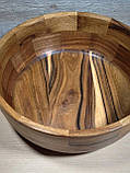 Дерев'яна сигментна тарілка, салатник ручної роботи (горіх), фото 2