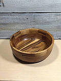 Дерев'яна сигментна тарілка, салатник ручної роботи (горіх), фото 3