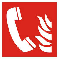 F006 Знак "Телефон екстреного зв'язку в разі пожежі" (ДСТУ EN ISO 7010:2019)