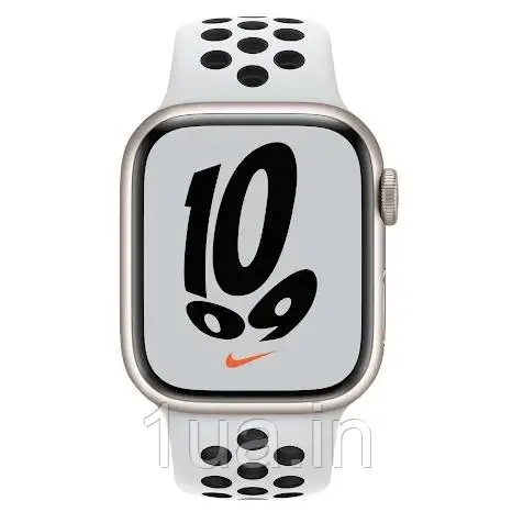 IPhone Apple Watch Series 7 45mm GPS Starlight Aluminium Case Pure Platinum/ Black Nike Sp/B MKNA3 A2474