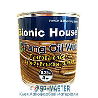 Тунгове масло з карнаубським воском для дерева (0.25 л) Bionic House (Біонік Хаус)