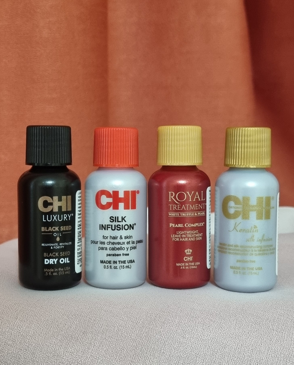 Набір з 4 шовків і олій CHI: Chi Silk Infusion +Chi Luxury +Chi Keratin+Chi Royal, фото 1