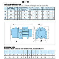 Насос відцентровий M-99-N PL нерж. 0,75 кВт SAER (3,6 м3/ч, 48 м), фото 3