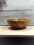 Тарілка дерев'яна, салатник ручної роботи (горіх), фото 6