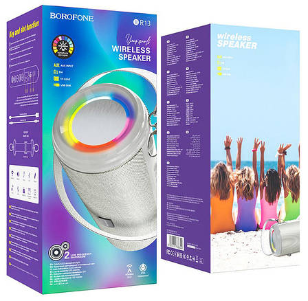 Портативна колонка безпровідна Borofone BR13 Young sports Сірий (BR13G), фото 3