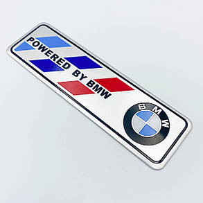 Металевий шильдик емблема POWERED BY BMW (БМВ), фото 4