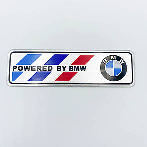 Металевий шильдик емблема POWERED BY BMW (БМВ), фото 3
