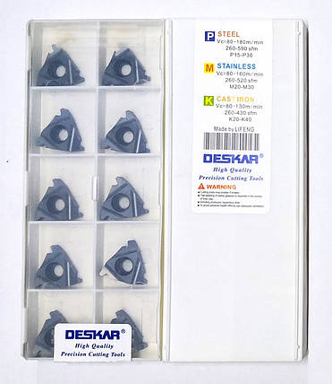 22IR 4 TR LDA DESKAR (Сталь, Нержавіюча сталь, Чавун) Твердосплавна пластина, фото 1