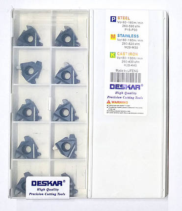 22IR 5 TR LDA DESKAR (Сталь, Нержавіюча сталь, Чавун) Твердосплавна пластина, фото 1