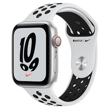 Apple Watch SE Nike 44mm LTE Silver Aluminum Case with Pure Platinum/Black Nike Sport Band (MG043 / MG083)