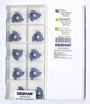 22IR 6.0 ISO LDA DESKAR (Сталь, Нержавіюча сталь, Чавун) Твердосплавна пластина, фото 1