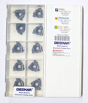 22IR N 55 LDA DESKAR (Сталь, Нержавіюча сталь, Чавун) Твердосплавна пластина, фото 1