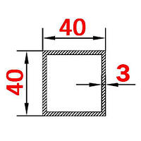 Алюминиевая труба квадратная 40х40х3 без покрытия