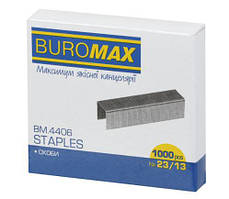 Скоби для степлера 23/13 (1000 шт.). 100 листов. BuroMax