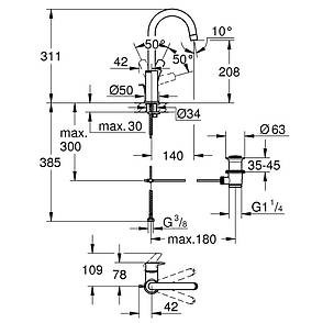 Змішувач для умивальника GROHE EUROSMART NEW 23537003, хром Арт. 23537003, фото 3