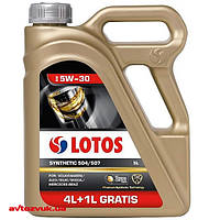 Масло синтетичне 5W-30 5л LOTOS АКЦІЯ(4+1)!!! SYNTHETIC 504/507