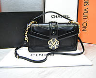 Женская сумка Pinko Пинко черная, клатч, брендовая сумка, сумки кросс боди, сумка с логотипом
