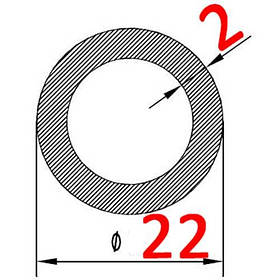 Алюмінієва труба кругла 22х2 без покриття