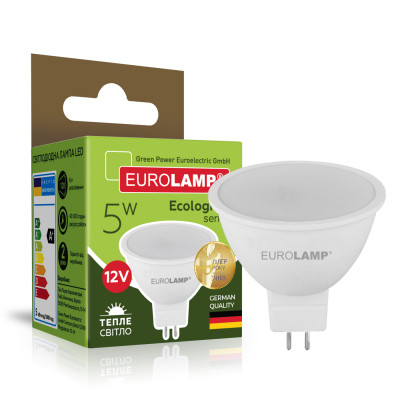 Лампочка Eurolamp LED SMD MR16 5W GU5.3 3000K 12V (LED-SMD-05533(12)(P)), фото 1