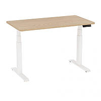 Електро-стіл Monotable Flex ( стільниця дуб світлий, основа біла)