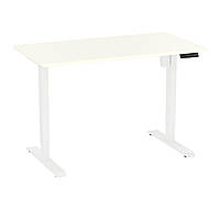 Электро-стол Monotable Single для работы стоя ( столешница белая, основа белая )