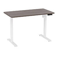 Електро-стіл Monotable Single для роботи стоячи ( стільниця дуб темний, основа біла )