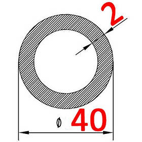 Алюмінієва труба кругла 40х2 без покриття
