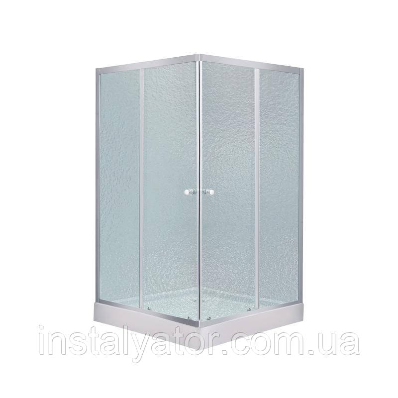 Набір Lidz душова кабіна Wawel SC90x90.SAT.LOW.FR, скло Frost 4 мм + піддон Mazur