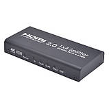 HDMI спліттер розгалужувач 1х4 c підтримкою 4K 60Hz UHD HDCP 2.2 HDR splitter HDMI 1 на 4 вихідні порти монітори (AYS-14V20), фото 3