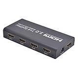 HDMI спліттер розгалужувач 1х4 c підтримкою 4K 60Hz UHD HDCP 2.2 HDR splitter HDMI 1 на 4 вихідні порти монітори (AYS-14V20), фото 4