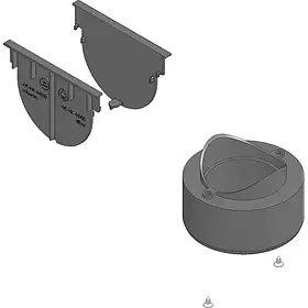 Аксесуари до жолоба щітку лінійного водовідведення HAURATON ТОР Х, елементи пластикової системи водовідведення