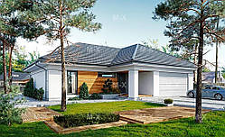 MS-026. Компактний одноповерховий будинок із гаражем