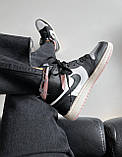 Жіночі кросівки Nike Air Jordan Retro 1 Mid Black White Pink | Найк Аір Джордан 1 Чорні, фото 4