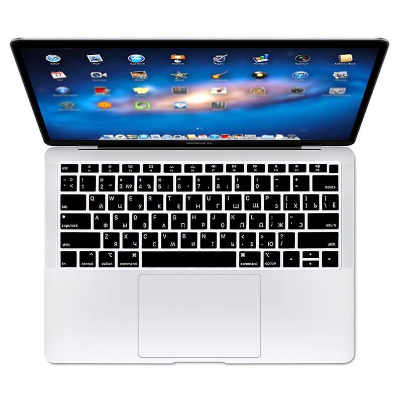 Накладка на клавиатуру MacBook Pro/Air 13, 15 Touch ID 2018 с русскими буквами - фото 2 - id-p1583043464
