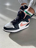 Жіночі кросівки Nike Air Jordan Retro 1 Mid Black Pink | Найк Аір Джордан 1 Чорні, фото 5