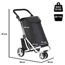 Господарська сумка-візок ShoppingCruiser 3 Wheels, 48+14 л (Black), фото 3