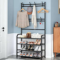 Вешалка для одежды и подставка для обуви 2в1 (154х60х29,5см) New simple floor clothes rack / Стойка в прихожую